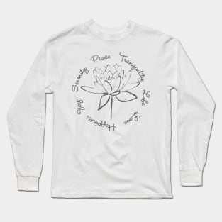 Serenity Tranquility Lotus (Smoke Grey) Long Sleeve T-Shirt